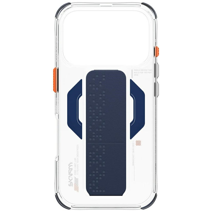 Калъф Skinarma Haxa Magnetic Charging + Grip Stand за iPhone 17 Pro, син