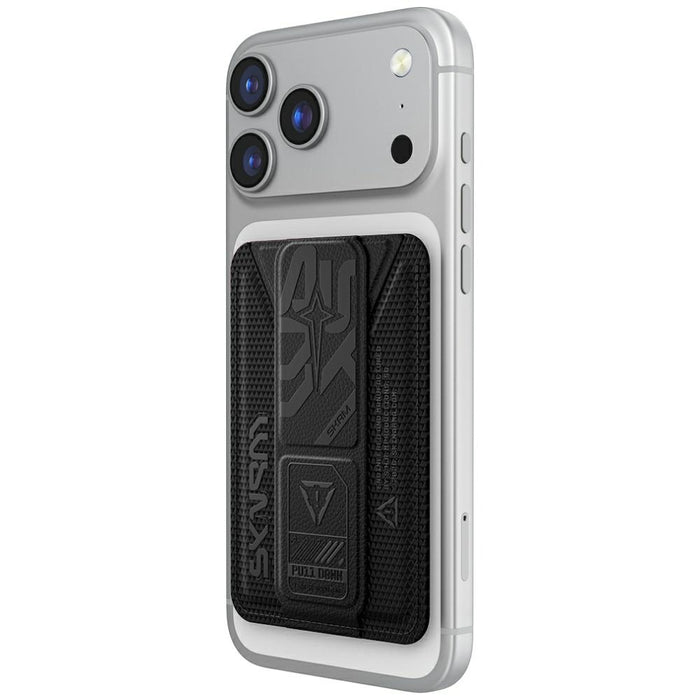 Калъф тип портфейл Skinarma Kado Phantom Magnetic Cardholder Grip Stand, черен