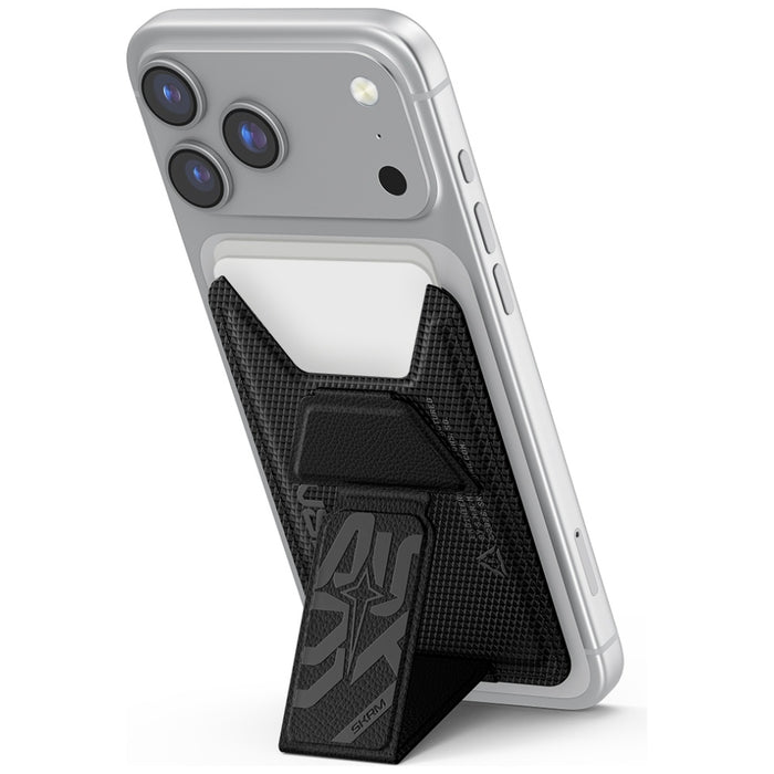 Калъф тип портфейл Skinarma Kado Phantom Magnetic Cardholder Grip Stand, черен