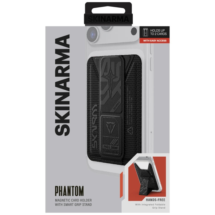 Калъф тип портфейл Skinarma Kado Phantom Magnetic Cardholder Grip Stand, черен