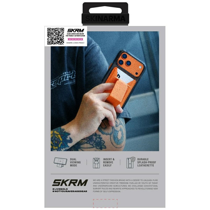 Держач Skinarma Kado Haxa Magnetic Cardholder Grip Stand, оранжев