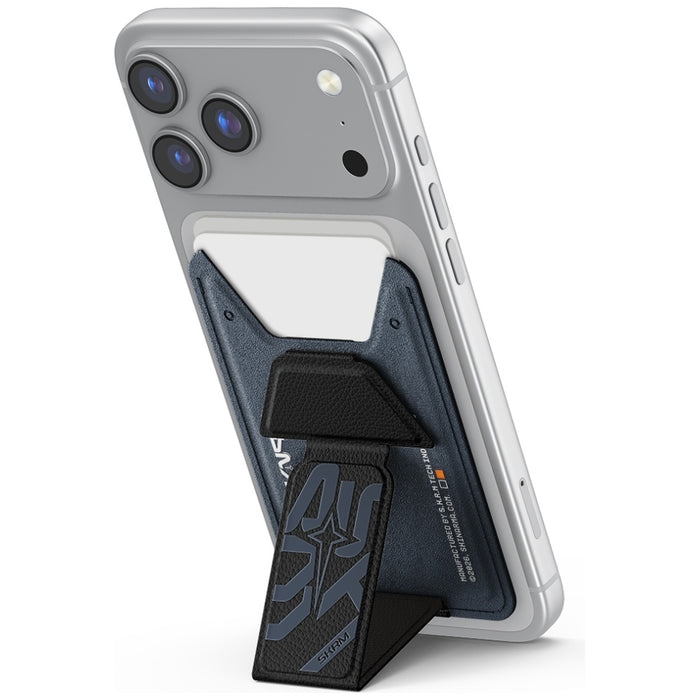Магнитна поставка Skinarma Kado Aegis Cardholder Grip Stand за портфейл, тъмносиня