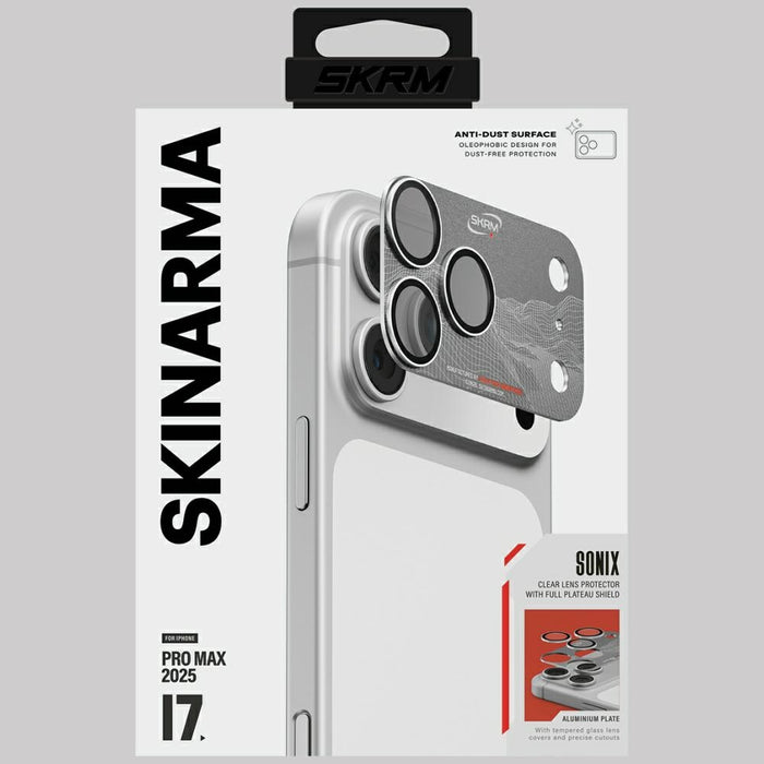 Защитно фолио Skinarma Sonix Full Aluminium за камера iPhone 17 Pro Max, сребристо