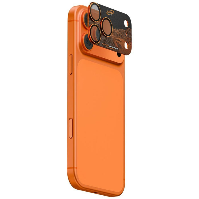 Защитно фолио Skinarma Sonix Full Aluminium за обектив на iPhone 17 Pro Max, оранжево