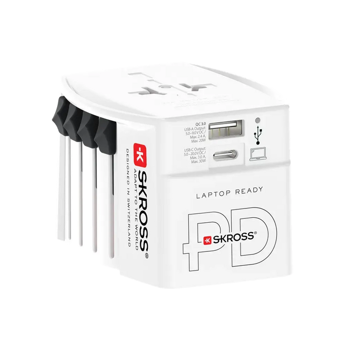 Skross универсален адаптер 220V , 30W, бял