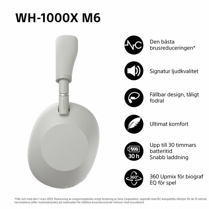 Блутут слушалки Sony WH1000XM6S.CE7 Черен Сив