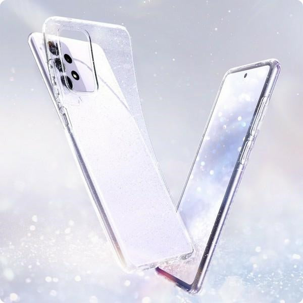 Калъф Spigen Liquid Crystal Glitter за Samsung Galaxy A72, прозрачен с брокат