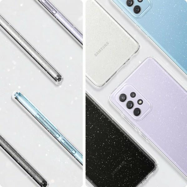Калъф Spigen Liquid Crystal Glitter за Samsung Galaxy A72, прозрачен с брокат