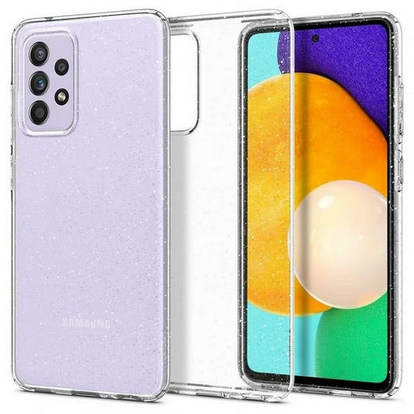 Калъф Spigen Liquid Crystal Glitter за Samsung Galaxy A72, прозрачен с брокат