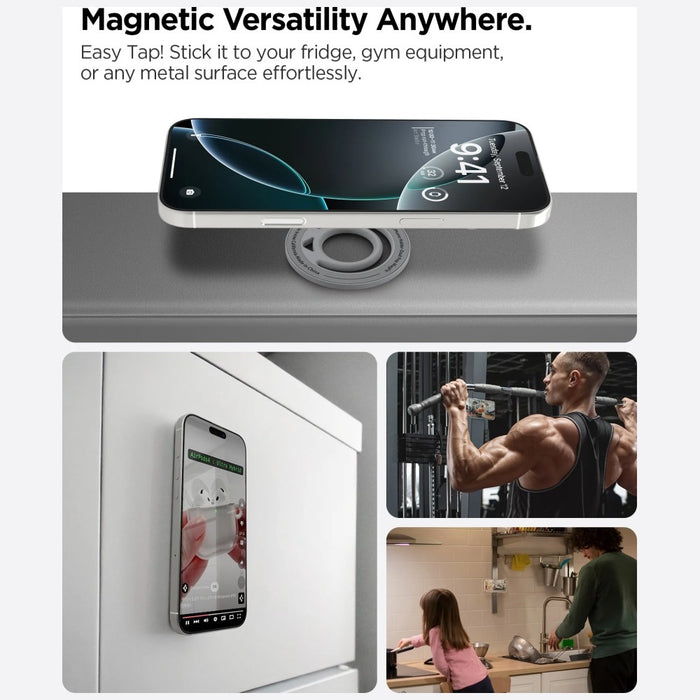 Държач Spigen Spigen Dual Pop MagSafe Phone Holder Slim за телефон, сив мрамор