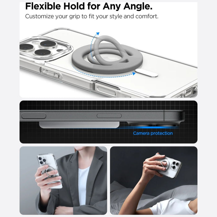 Държач Spigen Spigen Dual Pop MagSafe Phone Holder Slim за телефон, сив мрамор