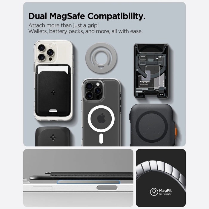 Държач Spigen Spigen Dual Pop MagSafe Phone Holder Slim за телефон, сив мрамор