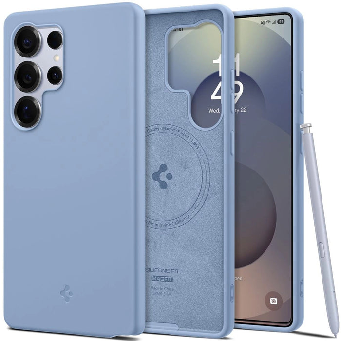 Spigen Silicone Fit Mag Case за Samsung Galaxy S25 Ultra - син