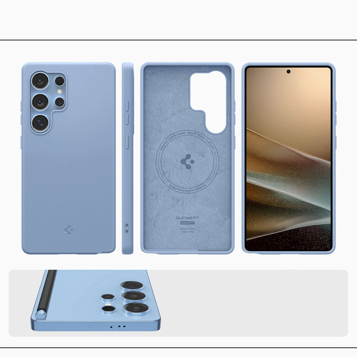 Spigen Silicone Fit Mag Case за Samsung Galaxy S25 Ultra - син