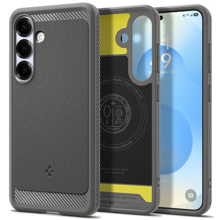Калъф Spigen Rugged Armor Mag MagSafe за Samsung Galaxy S25 - сив