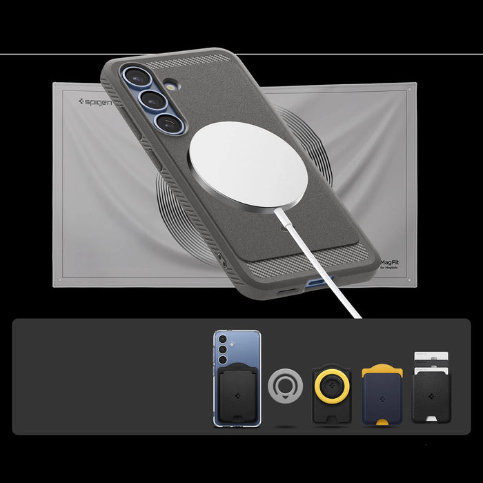 Калъф Spigen Rugged Armor Mag MagSafe за Samsung Galaxy S25 - сив