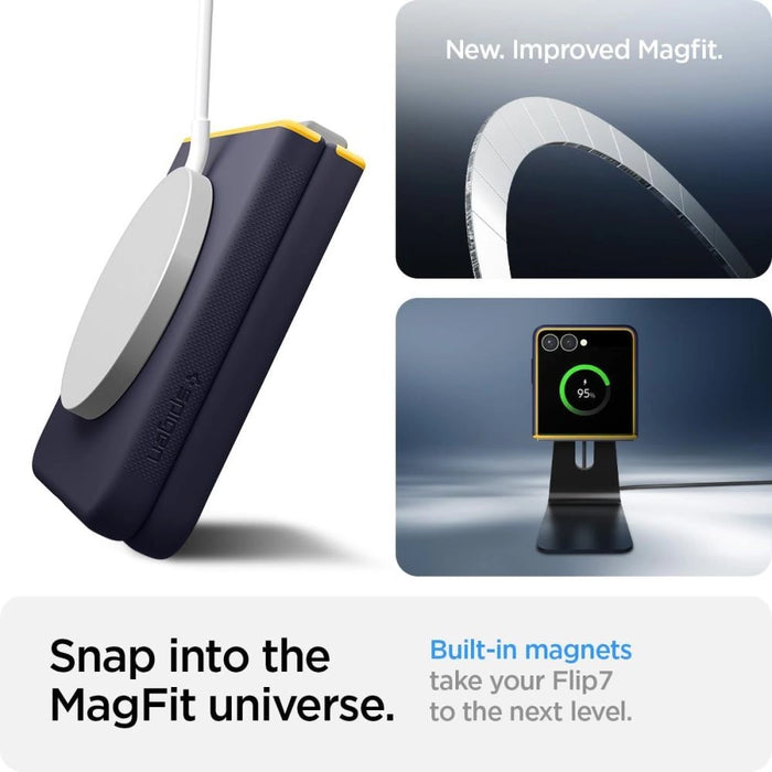 Калъф Nano Pop Mag MagSafe за Samsung Galaxy Z Flip 7 - тъмносин и жълт