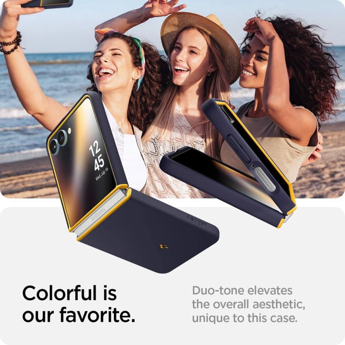 Калъф Nano Pop Mag MagSafe за Samsung Galaxy Z Flip 7 - тъмносин и жълт