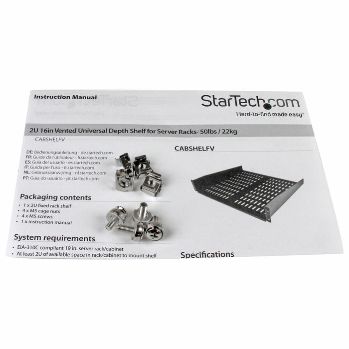 Фиксиран рафт за шкаф Startech CABSHELFV