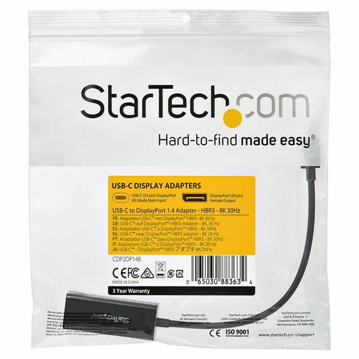 Адаптер за USB C към DVI Startech CDP2DP14B            Черен