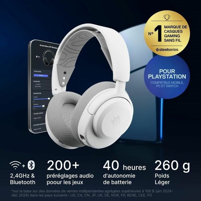 Слушалки SteelSeries Arctis Nova 3PW Бял