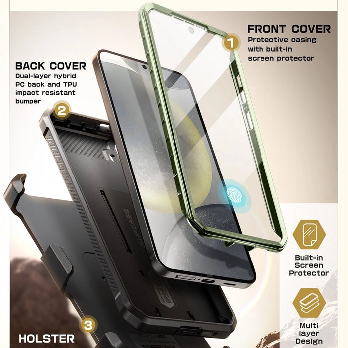 Калъф Supcase Unicorn Beetle Pro 2 комплекта за Samsung Galaxy S25 - маслина