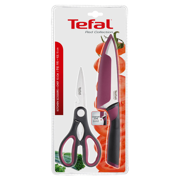 СЕТ НОЖ 15 CM С КАЛЪФ И НОЖИЦА K250S225 TEFAL