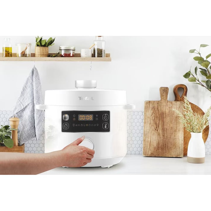 Tefal CY754130, Turbo Cuisine 5L (бял), 1090W, EPC, автоматичен prg (10) (вкл. печене, Sous-vide, бавно готвене, ферментация, претопляне), лесно изпускане на пара