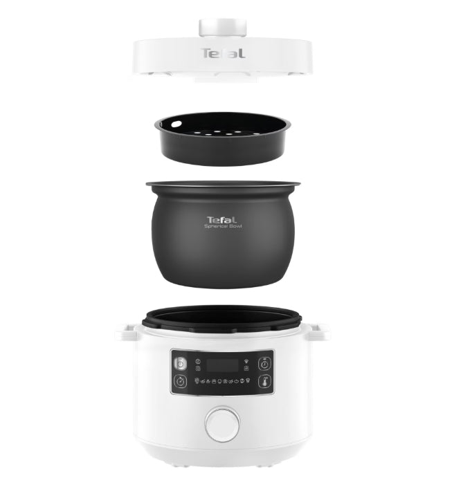 Tefal CY754130, Turbo Cuisine 5L (бял), 1090W, EPC, автоматичен prg (10) (вкл. печене, Sous-vide, бавно готвене, ферментация, претопляне), лесно изпускане на пара