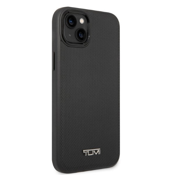 Твърд кожен калъф Tumi TUHMP14SRBAK Balistic Pattern MagSafe за iPhone 14 / 15 / 13 6,1", черен