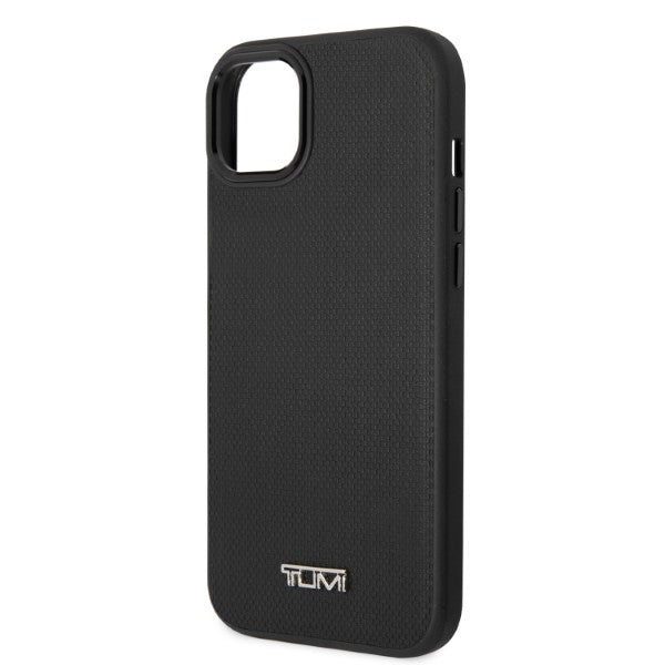 Твърд кожен калъф Tumi TUHMP14SRBAK Balistic Pattern MagSafe за iPhone 14 / 15 / 13 6,1", черен