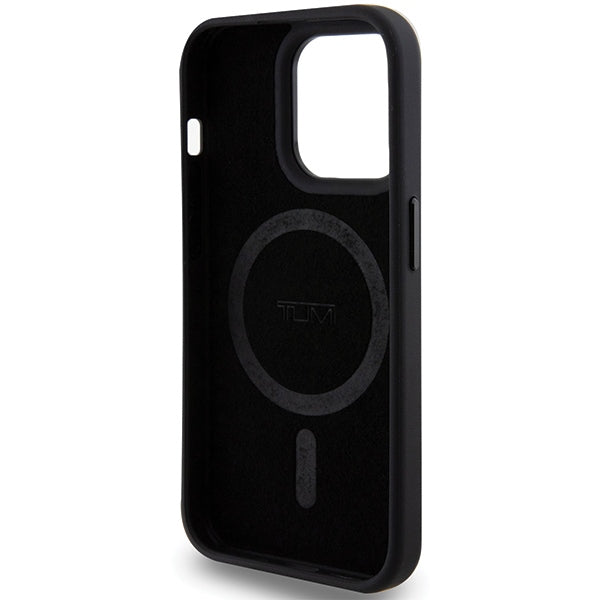 Твърд кожен калъф Tumi TUHMP15LRBAK Balistic Pattern MagSafe за iPhone 15 Pro 6.1", черен