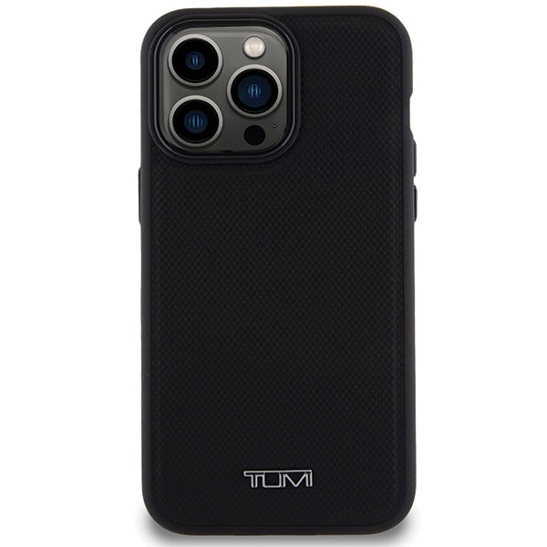 Твърд кожен калъф Tumi TUHMP15XRBAK Balistic Pattern MagSafe за iPhone 15 Pro Max 6.7", черен