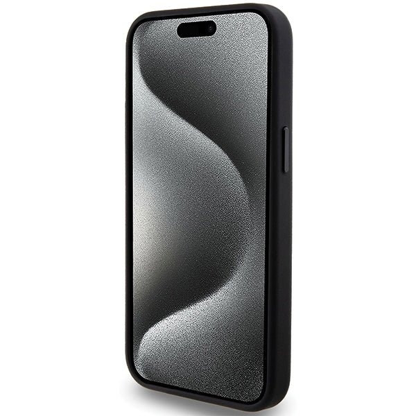 Твърд кожен калъф Tumi TUHMP15XRBAK Balistic Pattern MagSafe за iPhone 15 Pro Max 6.7", черен
