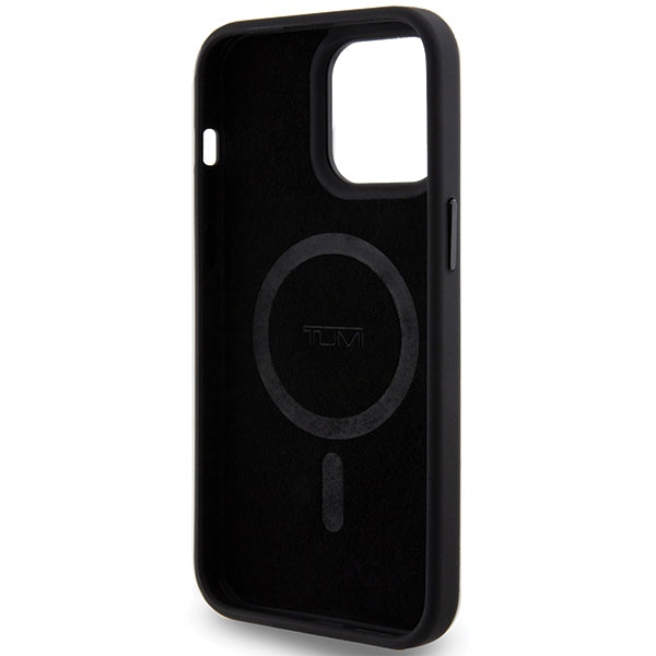 Твърд кожен калъф Tumi TUHMP15XRBAK Balistic Pattern MagSafe за iPhone 15 Pro Max 6.7", черен
