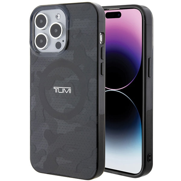 Твърд калъф Tumi TUHMP15LDLCAG Camo Print MagSafe за iPhone 15 Pro 6.1", сив