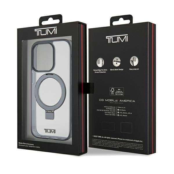 Твърд калъф Tumi TUHMP15LSSFC Transparent Ring Stand MagSafe за iPhone 15 Pro 6.1", бял