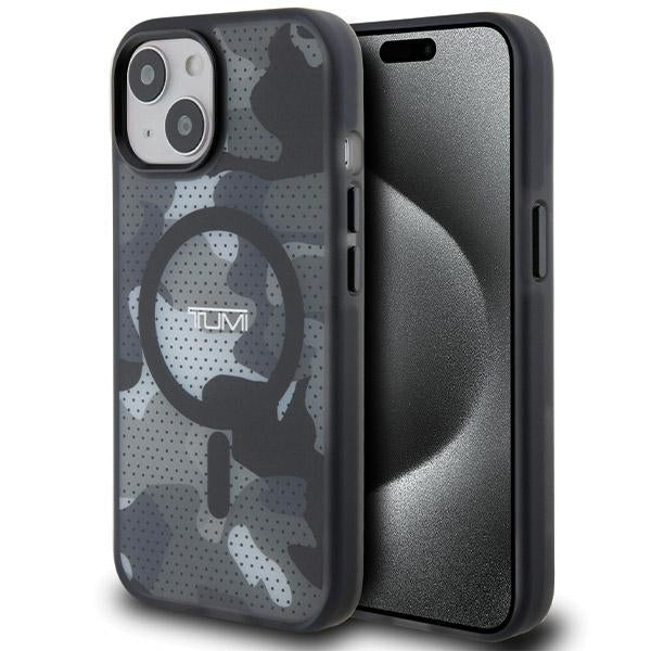 Твърд калъф Tumi TUHMP15STCAMK MagSafe Frosted Camo Print за iPhone 15 / 14 / 13 6.1", черен