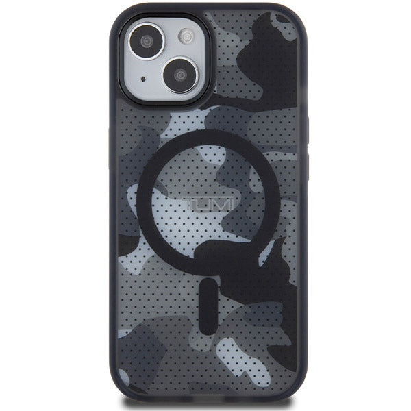Твърд калъф Tumi TUHMP15STCAMK MagSafe Frosted Camo Print за iPhone 15 / 14 / 13 6.1", черен