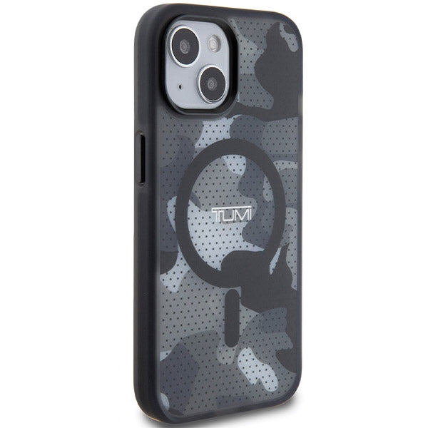 Твърд калъф Tumi TUHMP15STCAMK MagSafe Frosted Camo Print за iPhone 15 / 14 / 13 6.1", черен