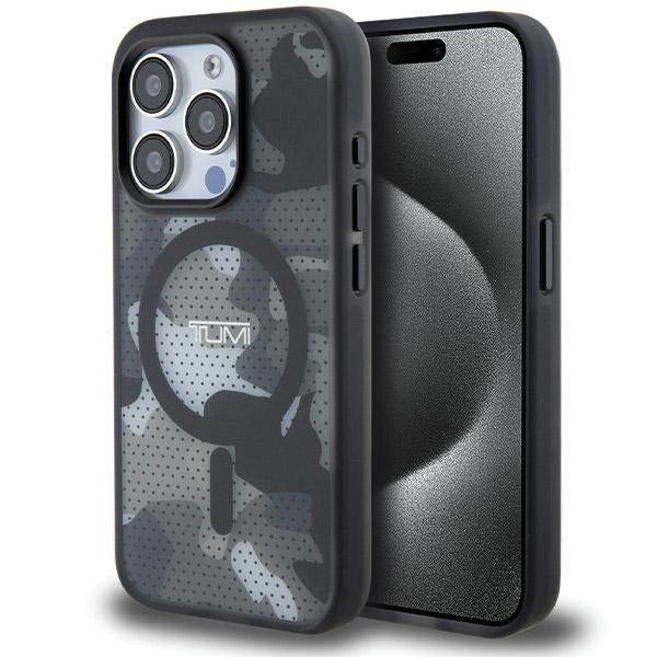 Твърд калъф Tumi TUHMP15LTCAMK Frosted Camo Print MagSafe за iPhone 15 Pro 6.1", черен