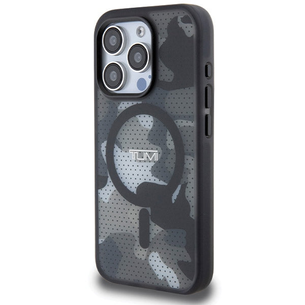 Твърд калъф Tumi TUHMP15LTCAMK Frosted Camo Print MagSafe за iPhone 15 Pro 6.1", черен