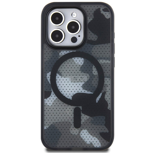 Твърд калъф Tumi TUHMP15LTCAMK Frosted Camo Print MagSafe за iPhone 15 Pro 6.1", черен
