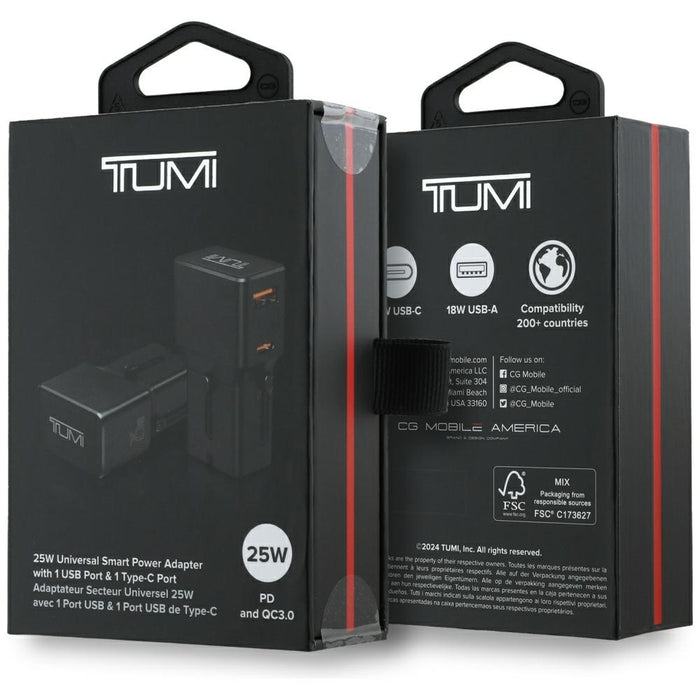 Зарядно TUMI Travel Adapter 25W, черно