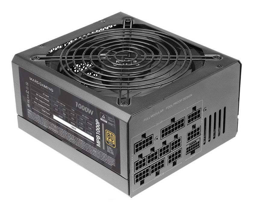 Захранващ блок Mars Gaming MPB1000P 1000 W 24-pin ATX ATX Черен