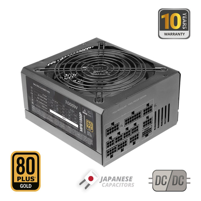 Захранващ блок Mars Gaming MPB1000P 1000 W 24-pin ATX ATX Черен