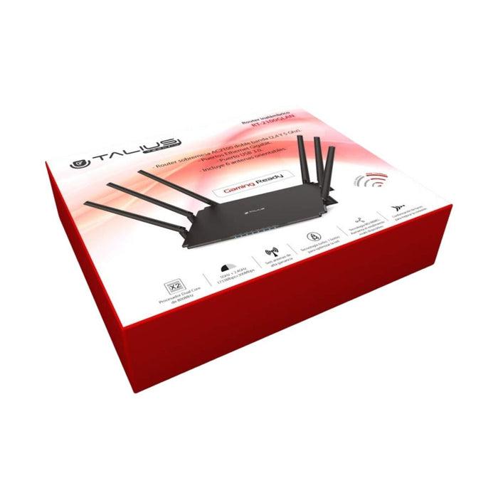 Рутер Talius RT2100GLAN Черен USB RJ45 Ethernet LAN USB 3.2 USB x 3 Wi-Fi