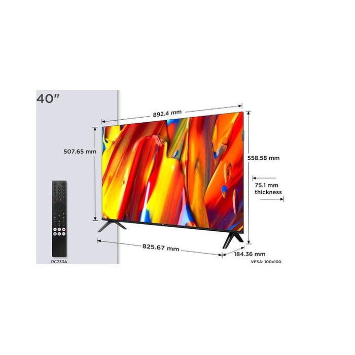 Телевизор TCL 40V5C , 100 см, 1920x1080 FULL HD , 40 inch, Android , QLED