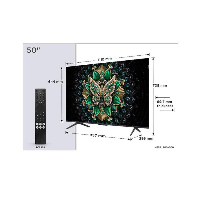 Телевизор TCL 50C6K , 126 см, 3840x2160 UHD-4K , 50 inch, Android , Mini LED , Smart TV