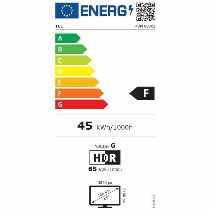 Смарт телевизор TCL TCL 43PF650 43" 4K Ultra HD LED HDR D-LED